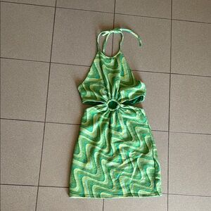 Zara Green and Yellow Swirl Dress